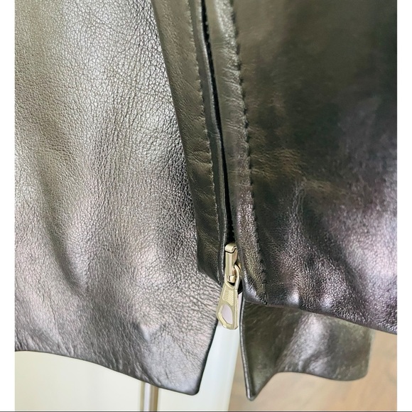 DOLCE & GABBANA Leather Silk Lined Jacket Coat Size 46 - Picture 11 of 17